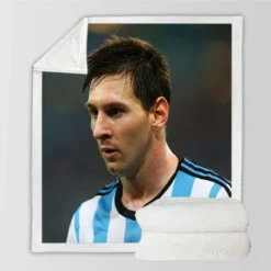 Invigorating Argentina Sports Player Lionel Messi Sherpa Fleece Blanket