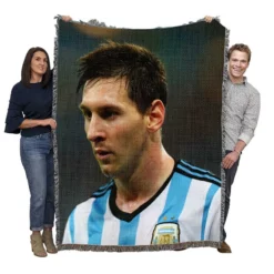 Invigorating Argentina Sports Player Lionel Messi Woven Blanket