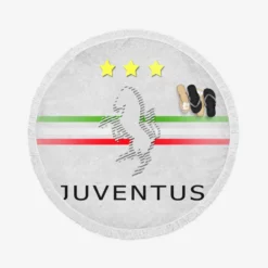 Italian Popular Soccer Club Juve Logo Round Beach Towel