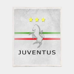 Italian Popular Soccer Club Juve Logo Sherpa Fleece Blanket 1