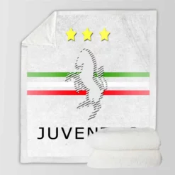 Italian Popular Soccer Club Juve Logo Sherpa Fleece Blanket