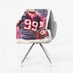 JJ Watt Classic NFL American Football Player Sherpa Fleece Blanket 2