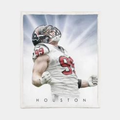 JJ Watt Energetic NFL American Football Player Sherpa Fleece Blanket 1