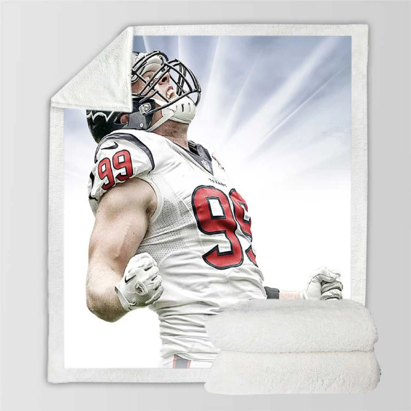 JJ Watt Energetic NFL American Football Player Sherpa Fleece Blanket