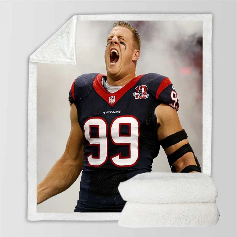 JJ Watt Houston Texans Excellent NFL Football Player Sherpa Fleece Blanket