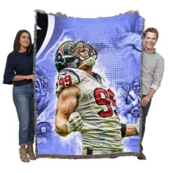 JJ Watt Houston Texans Exciting NFL Football Player Woven Blanket