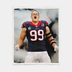 JJ Watt Professional NFL American Football Player Sherpa Fleece Blanket 1