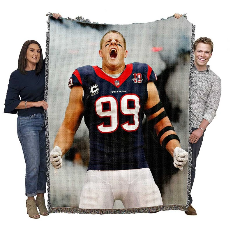 JJ Watt Professional NFL American Football Player Woven Blanket