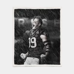 JJ Watt Top Ranked NFL American Football Player Sherpa Fleece Blanket 1