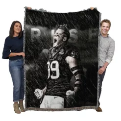 JJ Watt Top Ranked NFL American Football Player Woven Blanket