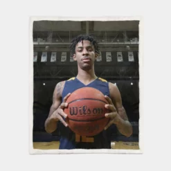 Ja Morant American Professional Basketball Player Sherpa Fleece Blanket 1