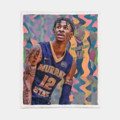 Ja Morant Energetic NBA Basketball Player Sherpa Fleece Blanket 1