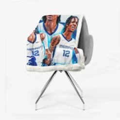 Ja Morant Exciting NBA Basketball Player Sherpa Fleece Blanket 2