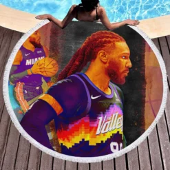 Jae Crowder Energetic NBA Basketball Player Round Beach Towel 1