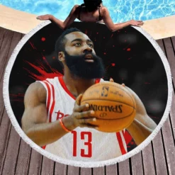 James Edward Harden Jr NBA Basketball Player Round Beach Towel 1