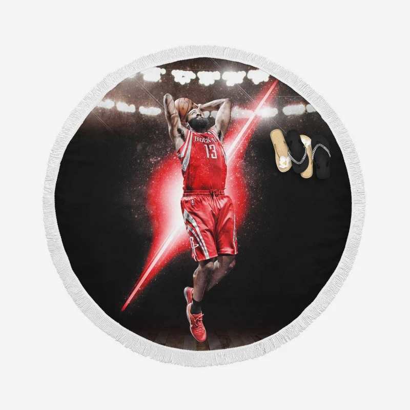 James Harden Classic NBA Basketball Player Round Beach Towel