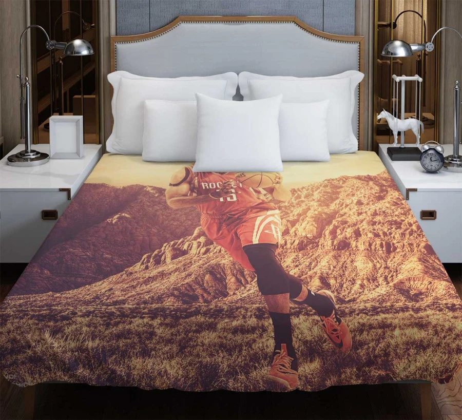 James Harden Energetic NBA Basketball Player Duvet Cover 1