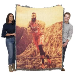 James Harden Energetic NBA Basketball Player Woven Blanket