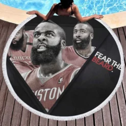 James Harden Excellent NBA Basketball Player Round Beach Towel 1