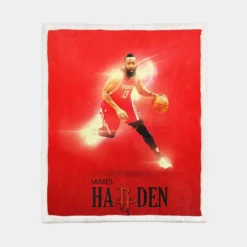 James Harden Popular NBA Basketball Player Sherpa Fleece Blanket 1