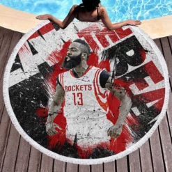 James Harden Professional NBA Basketball Player Round Beach Towel 1