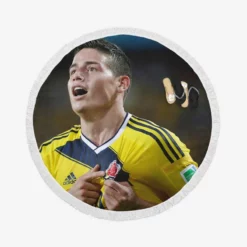 James Rodriguez Colombian Football Player Round Beach Towel