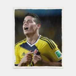 James Rodriguez Colombian Football Player Sherpa Fleece Blanket 1