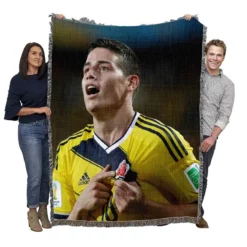 James Rodriguez Colombian Football Player Woven Blanket