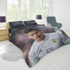 James Rodriguez Colombian Football Player on National Team Duvet Cover 1