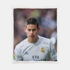 James Rodriguez Colombian Football Player on National Team Sherpa Fleece Blanket 1