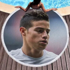 James Rodriguez Excellent Real Madrid Football Player Round Beach Towel 1