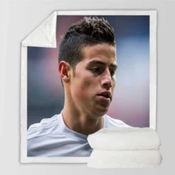 James Rodriguez Excellent Real Madrid Football Player Sherpa Fleece Blanket