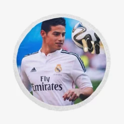 James Rodriguez Popular Real Madrid Football Player Round Beach Towel