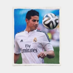 James Rodriguez Popular Real Madrid Football Player Sherpa Fleece Blanket 1