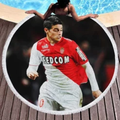 James Rodriguez Professional Football Soccer Player Round Beach Towel 1