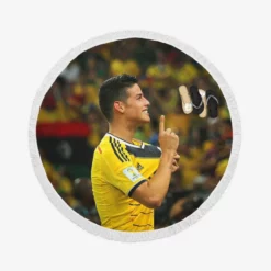 James Rodriguez Top Colombian Football Player Round Beach Towel