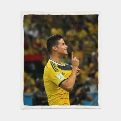 James Rodriguez Top Colombian Football Player Sherpa Fleece Blanket 1