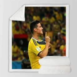 James Rodriguez Top Colombian Football Player Sherpa Fleece Blanket