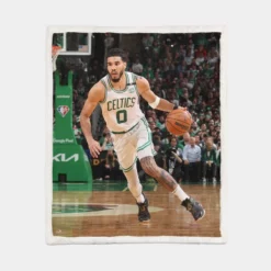 Jayson Tatum Professional NBA Basketball Player Sherpa Fleece Blanket 1