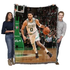 Jayson Tatum Professional NBA Basketball Player Woven Blanket