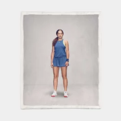 Jelena Ostapenko Exellelant Tennis Player Sherpa Fleece Blanket 1