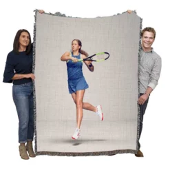 Jelena Ostapenko Popular Tennis Player Woven Blanket