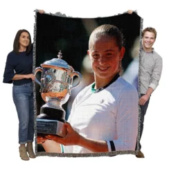 Jelena Ostapenko professional Tennis Player Woven Blanket