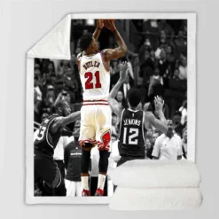 Jimmy Butler  Chicago Bulls Professional NBA Basketball Player Sherpa Fleece Blanket