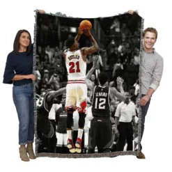 Jimmy Butler  Chicago Bulls Professional NBA Basketball Player Woven Blanket