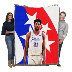 Joel Embiid Professional NBA Basketball Player Woven Blanket