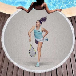 Johanna Konta Energetic British Tennis Player Round Beach Towel 1