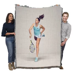 Johanna Konta Energetic British Tennis Player Woven Blanket