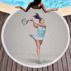 Johanna Konta Exellelant Tennis Player Round Beach Towel 1
