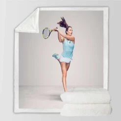 Johanna Konta Exellelant Tennis Player Sherpa Fleece Blanket